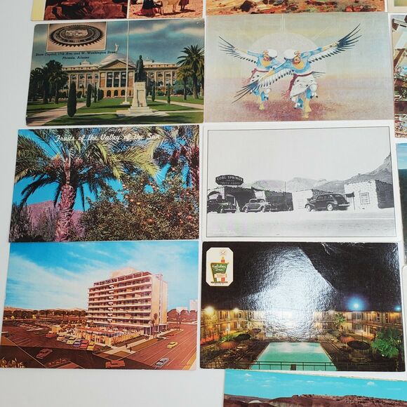 18 Arizona Post Card Lot Cool Springs Cabins Tasty Foods Safford Motel Scenic - Picture 3 of 11